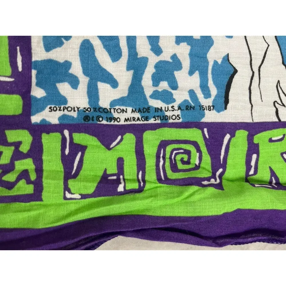 Teenage Mutant Ninja Turtles Bandana Scarf Surfin Turtles Cowabunga Vintage 1990
